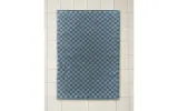 Zara Home коврик для ванной из хлопка, синий, в клетку, 50x80 см — фото 3