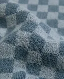 Zara Home коврик для ванной из хлопка, синий, в клетку, 50x80 см — фото 4