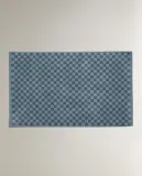 Zara Home коврик для ванной из хлопка, синий, в клетку, 50x80 см — фото 5