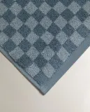 Zara Home коврик для ванной из хлопка, синий, в клетку, 50x80 см — фото 6