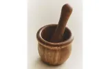Zara Home ступка с пестиком из дерева, цвет бежевый — фото 1