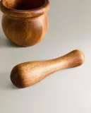 Zara Home ступка с пестиком из дерева, цвет бежевый — фото 5