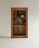 Zara Home набор столовых приборов из нержавеющей стали, цвет чёрный, 24 см — фото 3