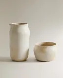 Zara Home кувшин из каменной керамики, цвет бежевый, 19 см — фото 4