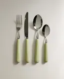 Zara Home набор столовых приборов из нержавеющей стали, цвет зелёный, 22 см — фото 4