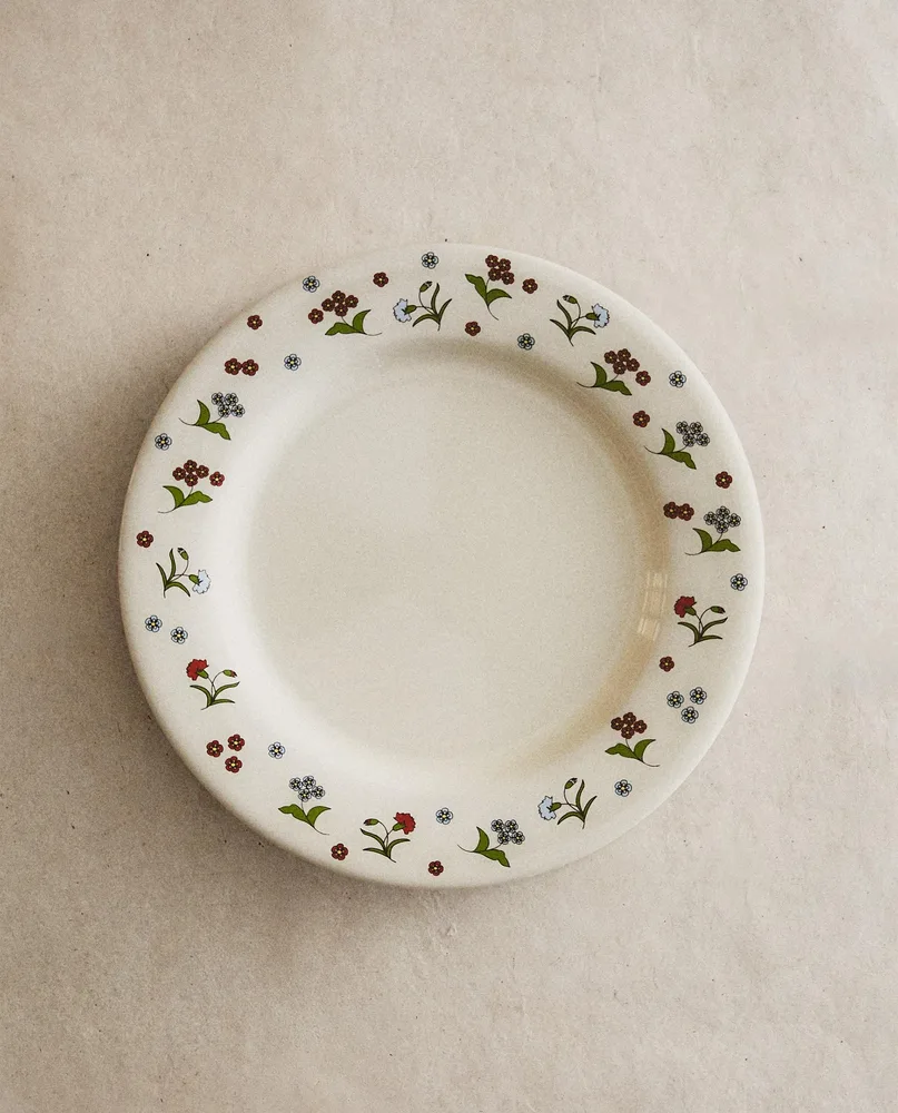 Zara Home тарелка из каменной керамики, цвет разноцветный, 19.8 см