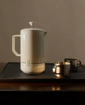 Zara Home френч-пресс из каменной керамики, цвет белый, 17.5 см