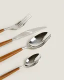 Zara Home набор столовых приборов из нержавеющей стали, цвет бежевый, 24 см — фото 7