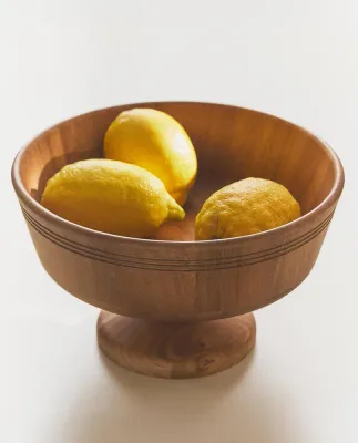 Zara Home миска из дерева, цвет коричневый, 26 см