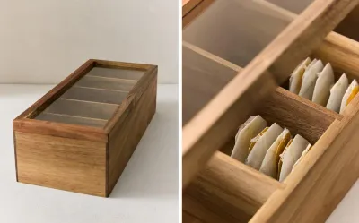 Zara Home чайница из дерева, цвет коричневый, 37 см