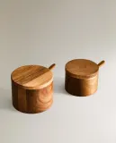 Zara Home сахарница из дерева, цвет бежевый, 8 см — фото 8