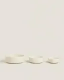 Zara Home миска из каменной керамики, цвет бежевый, 11 см — фото 3