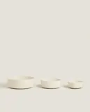 Zara Home миска из каменной керамики, цвет бежевый, 11 см — фото 7