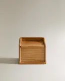 Zara Home солонка из дерева, цвет коричневый, 11 см — фото 3
