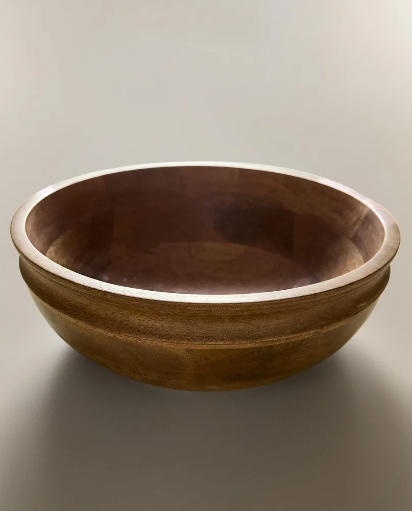 Zara Home салатник из дерева, цвет бежевый, 30 см