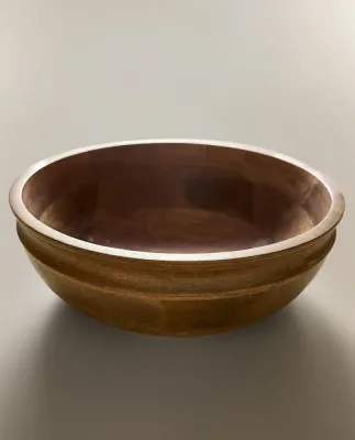 Zara Home салатник из дерева, цвет бежевый, 30 см