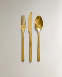 Zara Home набор столовых приборов из нержавеющей стали, цвет золотой · 7252/311 — фото 5