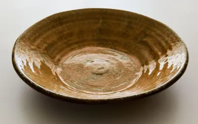 Zara Home сервировочное блюдо из фаянса, цвет горчичный, 41 см