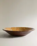Zara Home сервировочное блюдо из фаянса, цвет горчичный, 41 см — фото 6