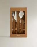 Zara Home набор столовых приборов из нержавеющей стали, цвет коричневый, 24 см — фото 4