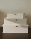 Zara Home Коробка для хранения из плетёной бумаги, цвет бежевый, 24 см — фото 2