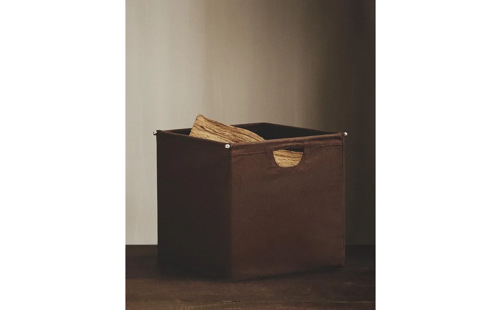 Zara Home Корзина из хлопка, цвет коричневый, 36 см