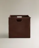Zara Home Корзина из хлопка, цвет коричневый, 36 см — фото 6