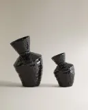 Zara Home Ваза из глины, цвет чёрный, 17 см — фото 4