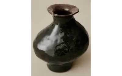 Zara Home Ваза из керамики, цвет серый, 15.5 см