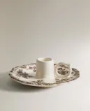 Zara Home Подсвечник из фаянса, цвет тёмно-зелёный, 16 см — фото 3