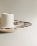 Zara Home Подсвечник из фаянса, цвет тёмно-зелёный, 16 см — фото 5