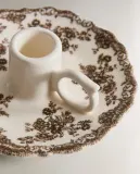 Zara Home Подсвечник из фаянса, цвет тёмно-зелёный, 16 см — фото 6
