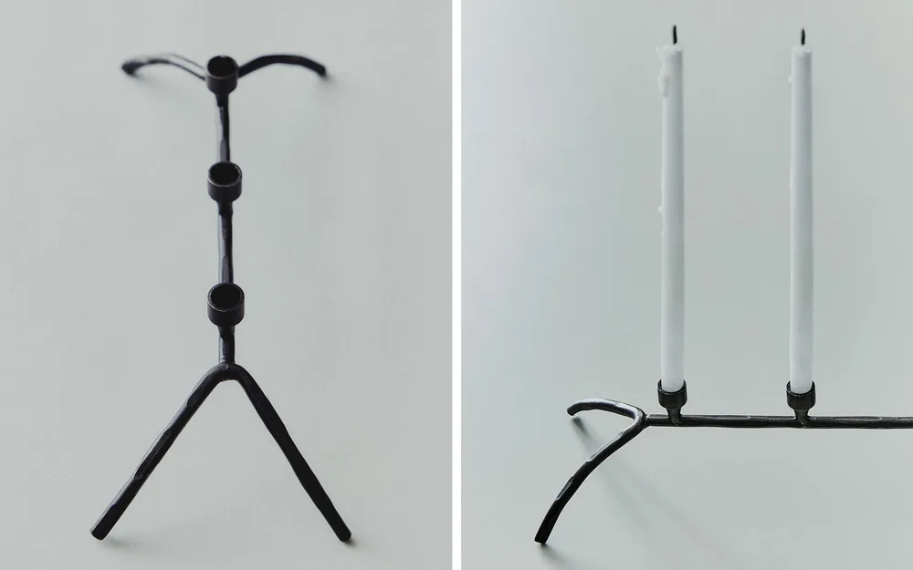 Zara Home Подсвечник из металла, цвет чёрный, 25.5 см