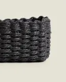 Zara Home Корзина из плетёной бумаги, цвет чёрный, 21 см — фото 2