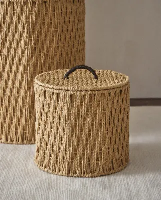 Zara Home Корзина из нержавеющей стали, цвет бежевый, 26 см