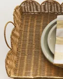 Zara Home Поднос из ротанга, цвет бежевый, 42 см — фото 8