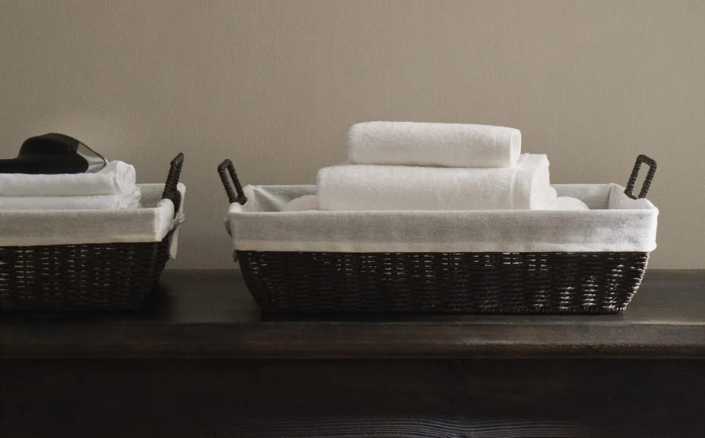 Zara Home Корзина из плетёной бумаги, цвет бежевый, 58 см