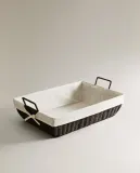 Zara Home Корзина из плетёной бумаги, цвет бежевый, 58 см — фото 3