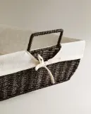 Zara Home Корзина из плетёной бумаги, цвет бежевый, 58 см — фото 4