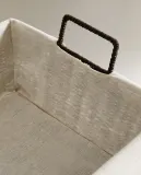 Zara Home Корзина из плетёной бумаги, цвет бежевый, 58 см — фото 5