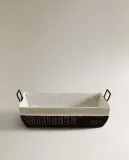 Zara Home Корзина из плетёной бумаги, цвет бежевый, 58 см — фото 6