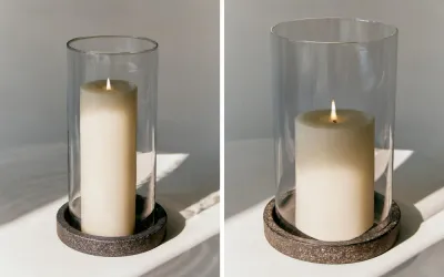 Zara Home Подсвечник из стекла, цвет чёрный, 31.7 см