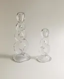 Zara Home Подсвечник из стекла, цвет прозрачный, 19 см — фото 4