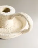Zara Home Подсвечник из глины, цвет белый, 13.5 см — фото 3