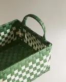 Zara Home Корзина изо льна, цвет зелёный, 19 см — фото 3