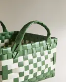 Zara Home Корзина изо льна, цвет зелёный, 19 см — фото 4
