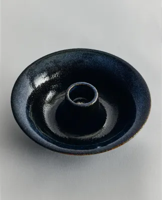 Zara Home Подсвечник из керамики, цвет синий, 13.5 см