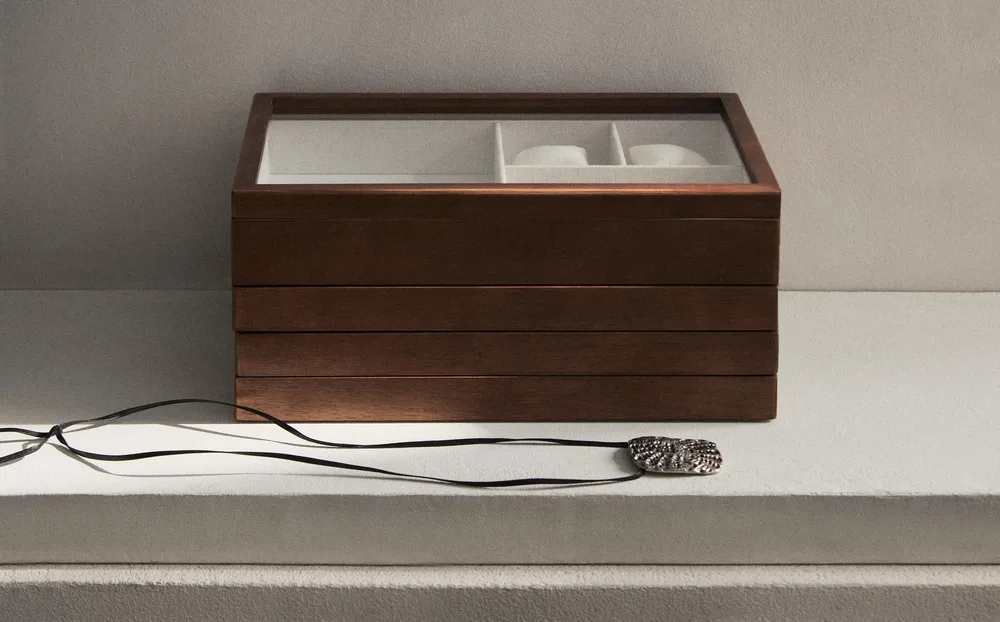 Zara Home Шкатулка из дерева, цвет коричневый, 38 см
