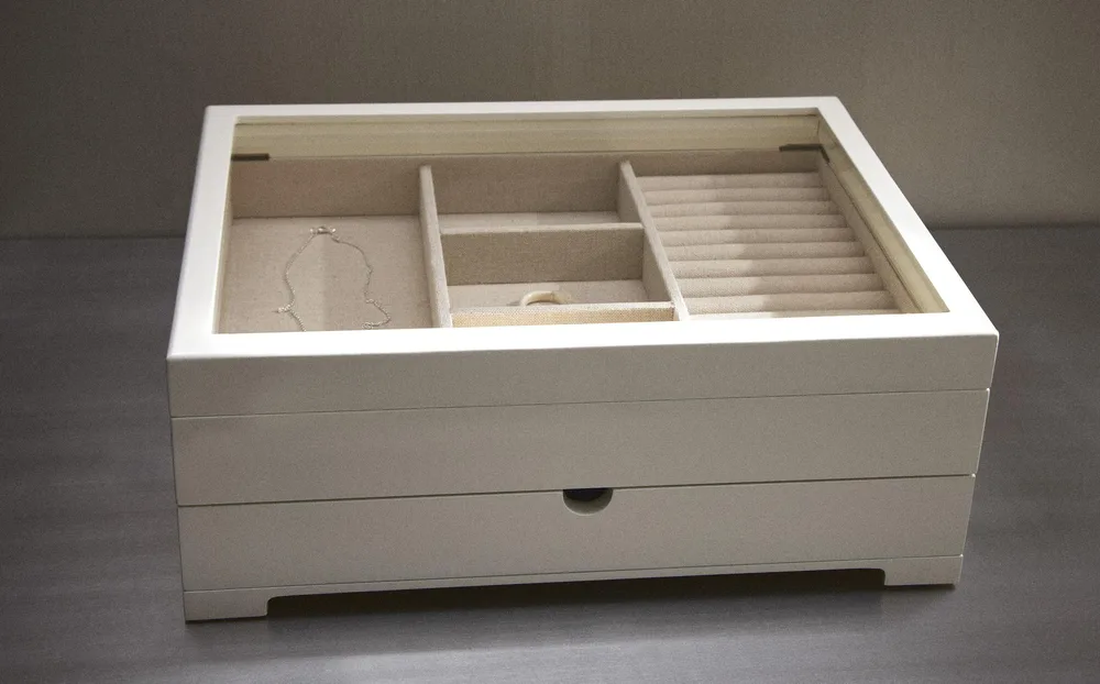 Zara Home Шкатулка изо льна, цвет белый, 36 см
