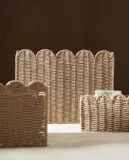 Zara Home Корзина из плетёной бумаги, цвет бежевый, 50 см — фото 7